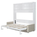 Queen Murphy Bed with Sofa - 2 - in - 1 Design, Storage Solutions & Dual - Piston Mechanism