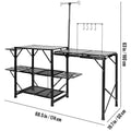 Camping Kitchen Table Folding Portable Cook Station Tables Shelves &A Sink